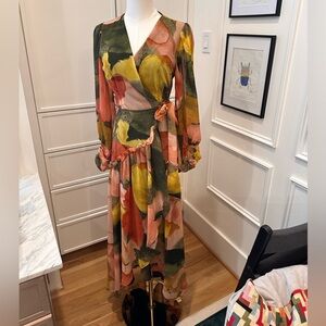 New Anthropologie hutch geo wrap dress.